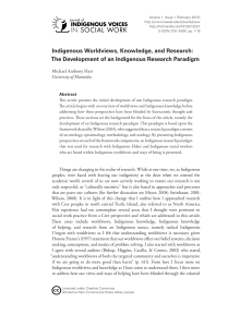 Indigenous Worldviews, Knowledge, and Research: The