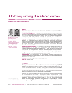 A follow-up ranking of academic journals