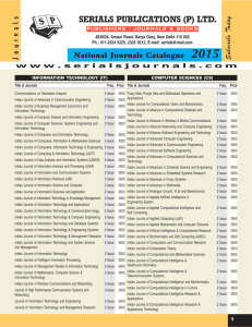 National Journal List - Serials Publications