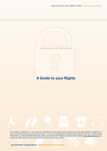 A Guide to your Rights - Data Protection Commissioner