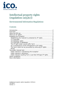 Intellectual property rights (regulation 12(5)(c))