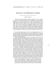 Emotions in the Mobilization of Rights - Harvard Civil Rights