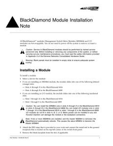 BlackDiamond Module Install Note Rev B