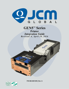 JCM Global® GEN5™ Series Printer Integration Guide Rev. A