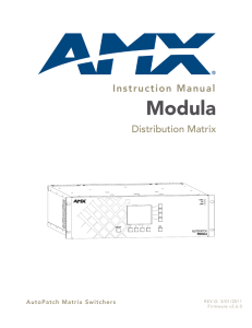 Instruction Manual - Modula Matrix Switchers