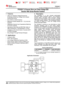 TPD2S017 2-Channel ESD Solution With Series