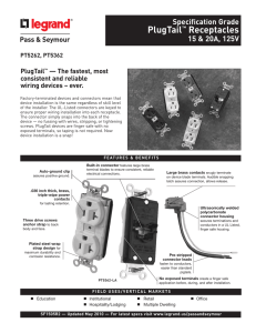 PlugTail Specification Grade Receptacles, SF1505R2