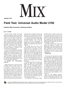 Field Test: Universal Audio Model 2192