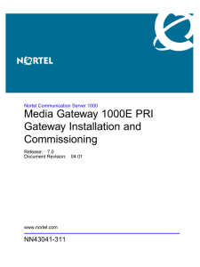 Media Gateway 1000E PRI Gateway Installation