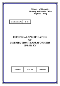 Technical Specification of Transformer 1000 k VA