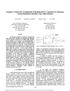 Polyphase transformer arrangements with reduced kVA capacities