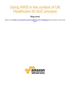 Using AWS in the context of UK Healthcare IG SoC process