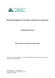 School-based Assessment Sample Tasks