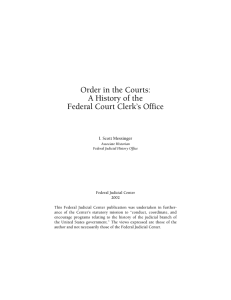 Order in the Courts: A History of the Federal Court Clerk`s Office (2002)