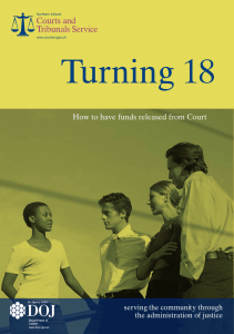 Turning 18 - Northern Ireland Courts and Tribunals Service