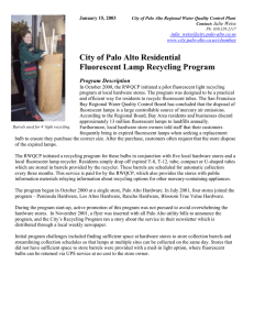 City of Palo Alto Residential Fluorescent Lamp Recycling Program