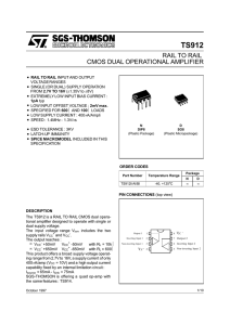 INPUT/OUTPUT RAIL TO RAIL DUAL CMOS OP-AMPS