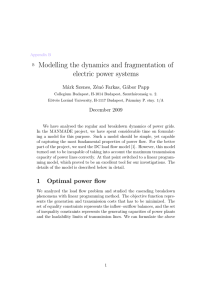 Modelling the dynamics and fragmentation of electric power systems