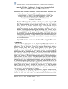 Analysis of Critical Conditions in Electric Power Systems by Feed