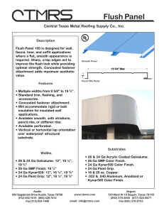Flush Panel Flyer - Central Texas Metal Roofing Supply Co., Inc.