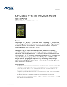 Data Sheet - 4.3” Modero X® Series Wall/Flush Mount Touch Panel