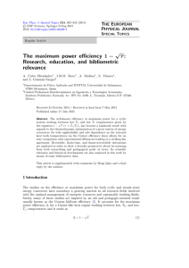 The maximum power efficiency 1-√τ: Research, education, and