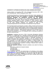 BUSINESS DEPARTMENT Visiting professor in Accounting (REF
