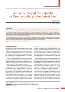 Samodostatnost Republike Hrvatske u proizvodnji goveđeg mesa