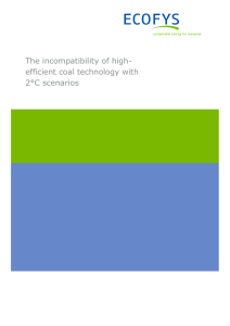 The incompatibility of high-efficient coal technology with 2°C scenarios