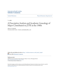 A Descriptive Analysis and Academic Genealogy of Major