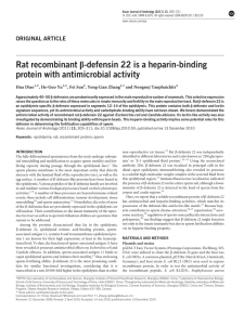 Rat recombinant β-defensin 22 is a heparin