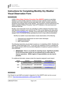 Instructions for Completing Monthly Dry Weather Visual Observation