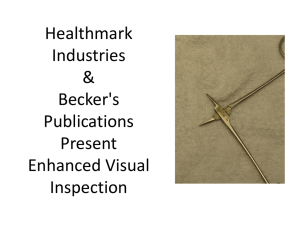 Visual inspection - Healthmark Industries