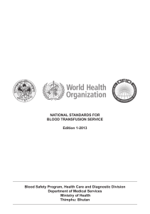 National Standards for Blood Transfusion Service