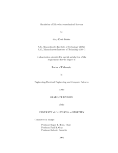 Simulation of Microelectromechanical Systems by Gary Keith Fedder