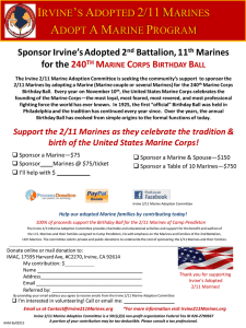 irvine`s adopted 2/11 marines adopt a marine program