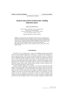 Analysis and control of dual stator winding induction