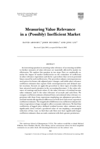 Measuring Value Relevance in a
