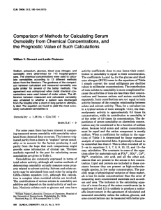 Comparison of Methods for Calculating Serum Osmolality from