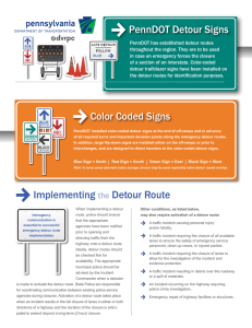 PennDOT Detour Signs Color Coded Signs Implementing the