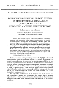 DEPENDENCE OF EXCITON BINDING ENERGY ON MAGNETIC