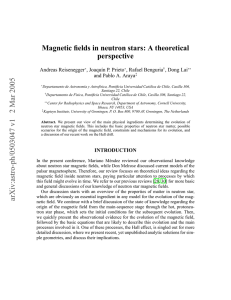 Magnetic Field in Neutron Stars - Instituto de Física