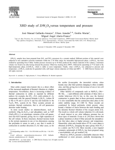 XRD study of ZrW O versus temperature and pressure