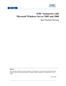 EMC Symmetrix with Microsoft Windows Server 2003 and 2008
