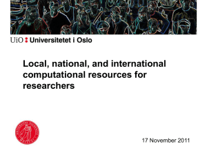 Local, national, and international computational resources for
