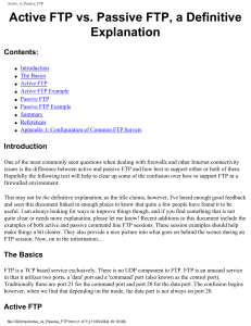 Active vs Passive FTP