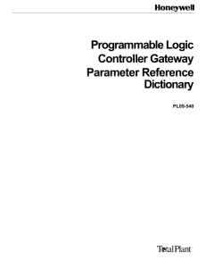 Programmable Logic Controller Gateway Parameter Reference