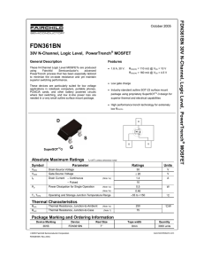 FDN361N 30V N-Channel, Logic Level, PowerTrench® MOSFET