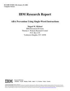 IBM Research Report