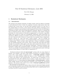 Part II Statistical Mechanics, Lent 2005